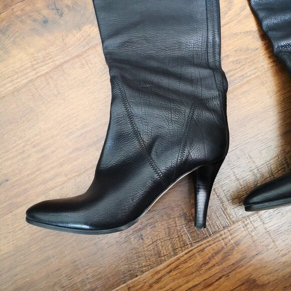 Franklin Elman Italy Soft Leather Knee High Boots Black Size US 9 EU 40 - Picture 3 of 12